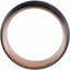 18K Rose Gold PVD & Black PVD Tungsten 8 mm Half Round Band