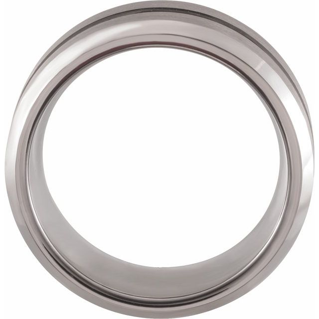Tungsten 8 mm Grooved Band with Satin Finish