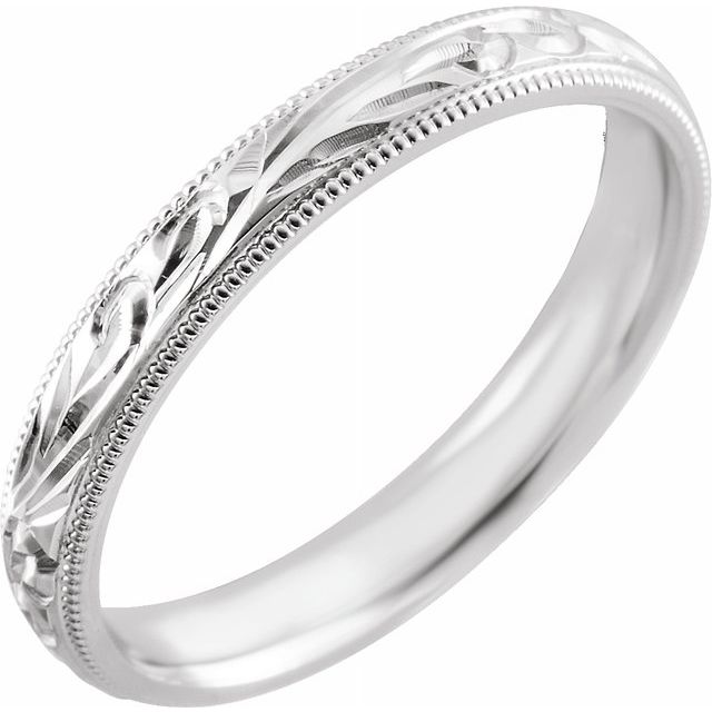 14K White 3 mm Comfort-Fit Band