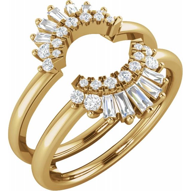 Curved Ring Enhancer In Yellow Gold | Brilliance.com