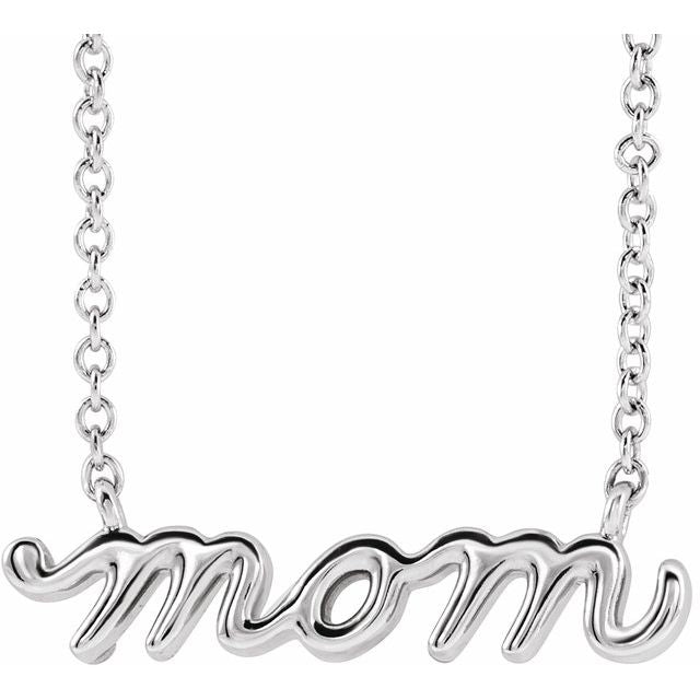 Mom 14k White Gold Necklace Gift