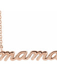 14k Rose Gold Petite Mama Script 18" Necklace