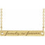 14K Yellow Gold Family is Forever Bar 18" Necklace
