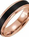 18K Rose Gold PVD & Black PVD Tungsten 6 mm Band