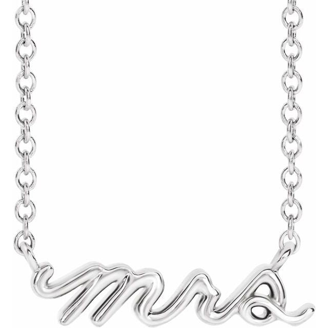 Mrs Bridal Sterling Silver Necklace Gift