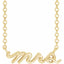 Mrs Bridal 14k Yellow Gold Necklace Gift