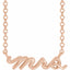 Mrs Bridal 14k Rose Gold Necklace Gift
