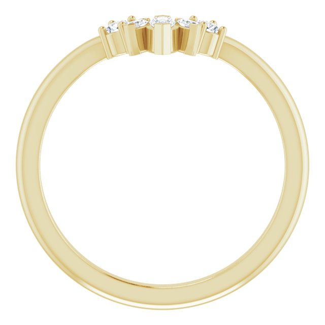 14K Yellow 1/5 CTW Diamond Accented Contour Band