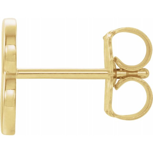 14K Single Initial B Earring