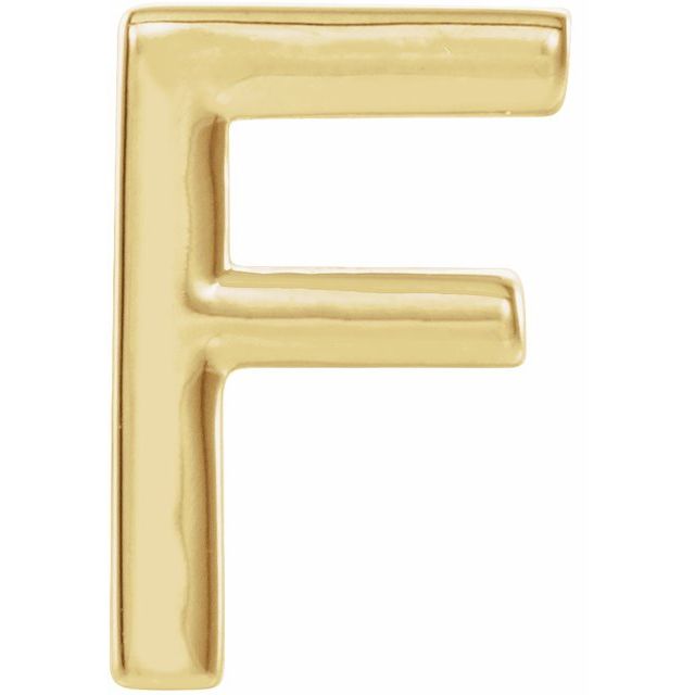 14K Single Initial F Earring