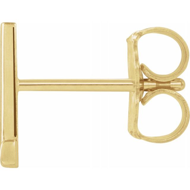 14K Single Initial L Earring