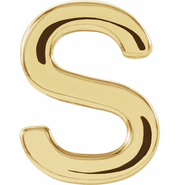 14K Single Initial S Earring