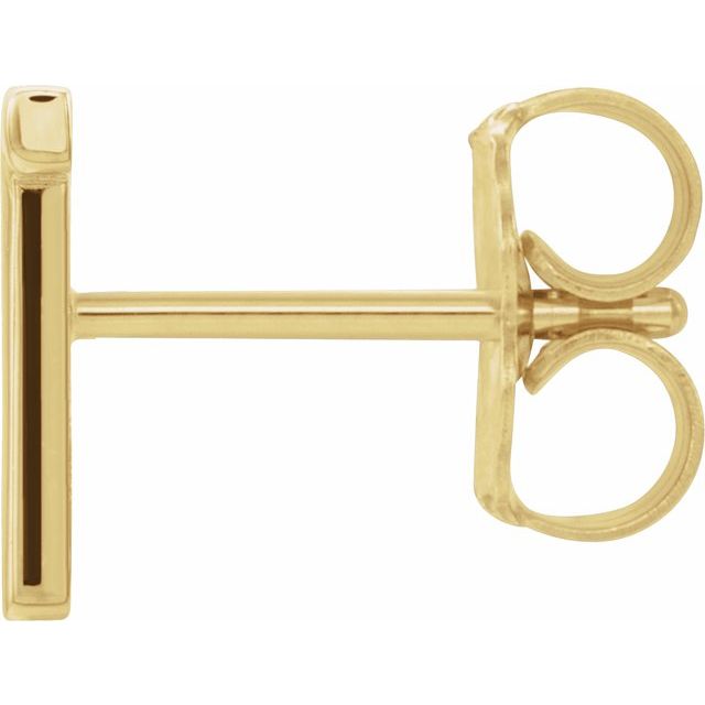 14K Single Initial T Earring