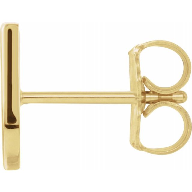 14K Single Initial U Earring