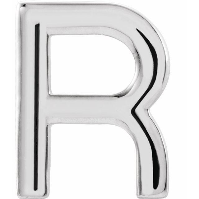 14K Single Initial R Earring