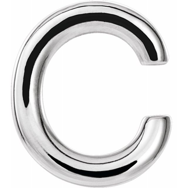 14K Single Initial C Earring