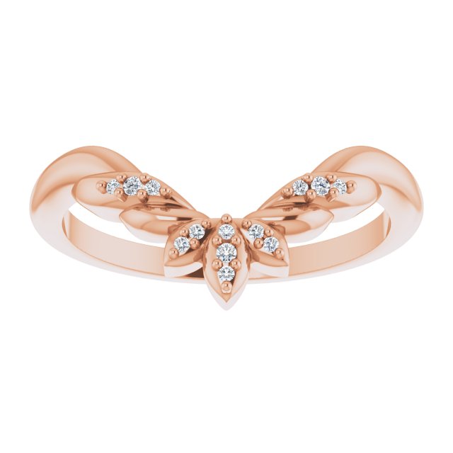 14k Rose Gold Diamond Floral-Inspired Contour Band