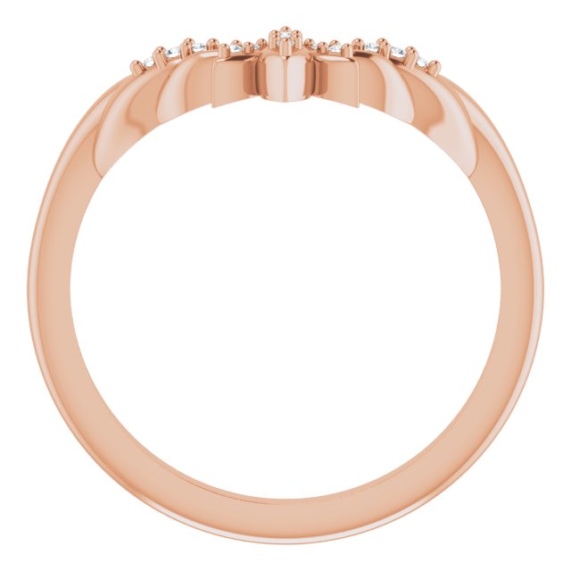 14k Rose Gold Diamond Floral-Inspired Contour Band