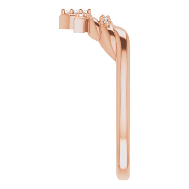 14k Rose Gold Diamond Floral-Inspired Contour Band