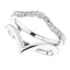 14k White Diamond Accented V-Shaped Ring Guard