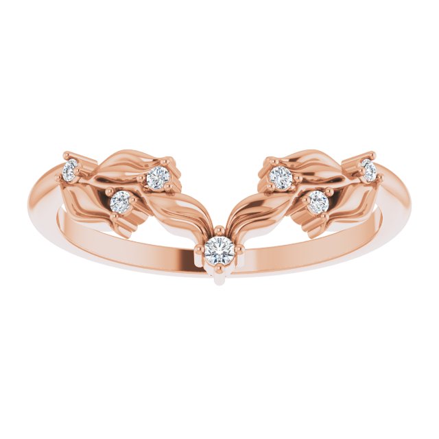 14K Rose .05 CTW Diamond Contour Band