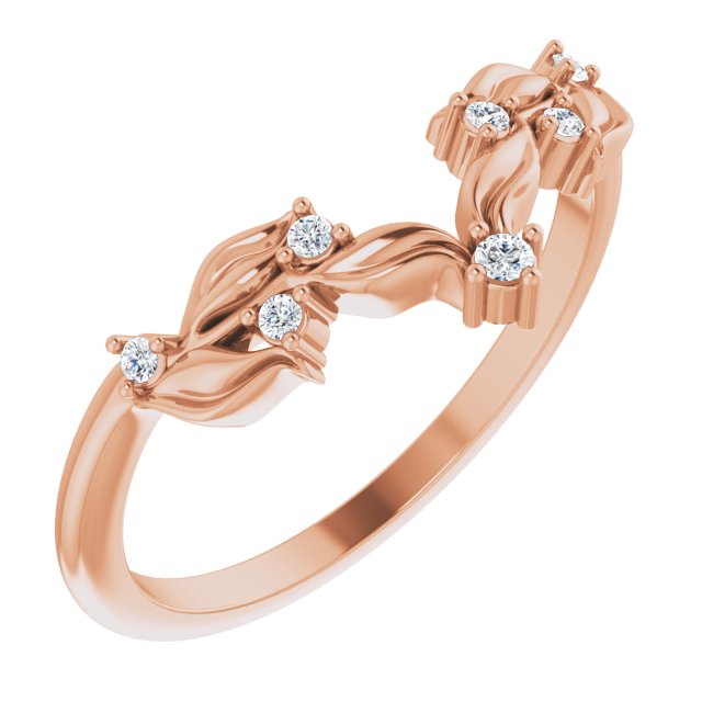 14K Rose .05 CTW Diamond Contour Band