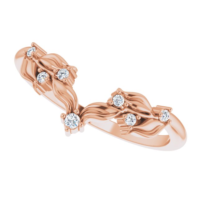 14K Rose .05 CTW Diamond Contour Band