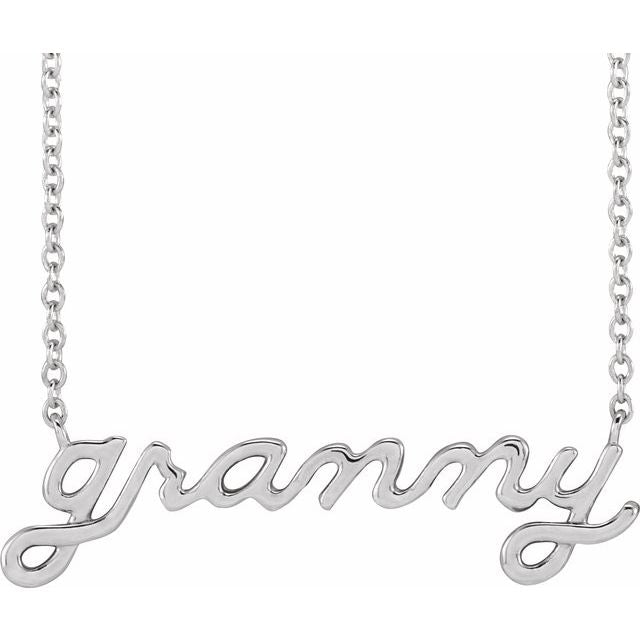 Granny Sterling Silver Necklace Gift