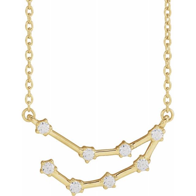 14K Yellow 1/6 CTW Diamond Capricorn 16-18" Necklace
