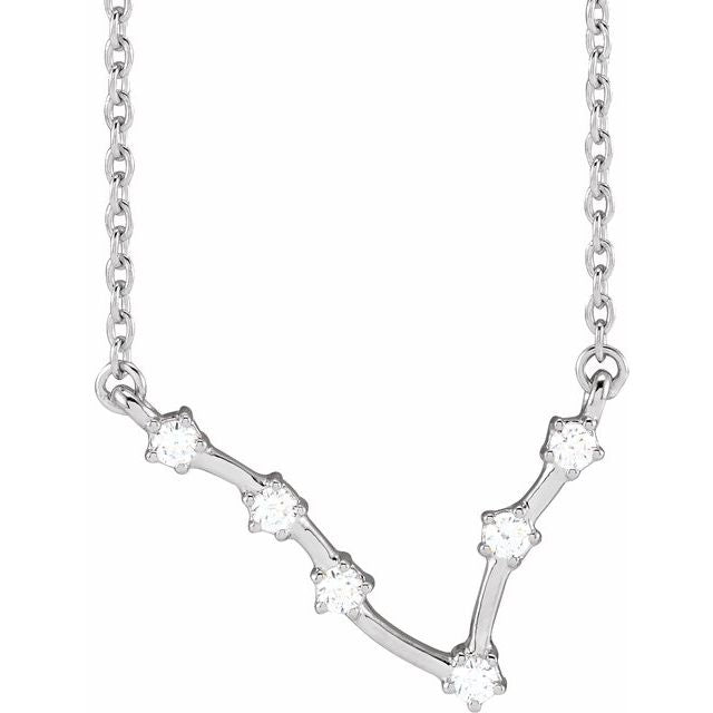 14K 1/8 CTW Diamond Pisces 16-18" Necklace