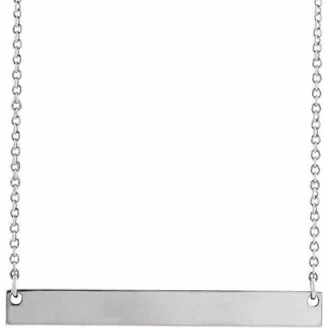 I Love You Sterling Silver Bar Necklace