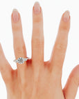 2.4 Carat Round Cut Diamond Engagement Ring 14k White Gold