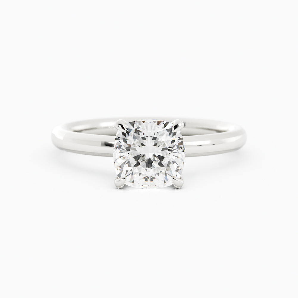 1.8 Carat Round Cut Diamond Engagement Ring 14k White Gold