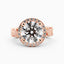 3.3 Carat Round Cut Diamond Engagement Ring 14k Rose Gold