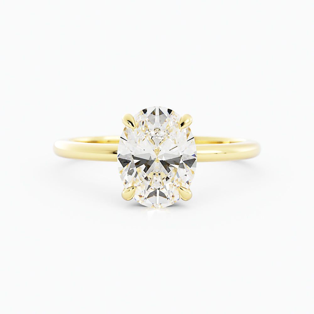 2.1 Carat Oval Diamond Engagement Ring 14k Yellow Gold