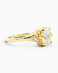 1.1 Carat Oval Cut Moissanite Engagement Ring 14k Yellow Gold
