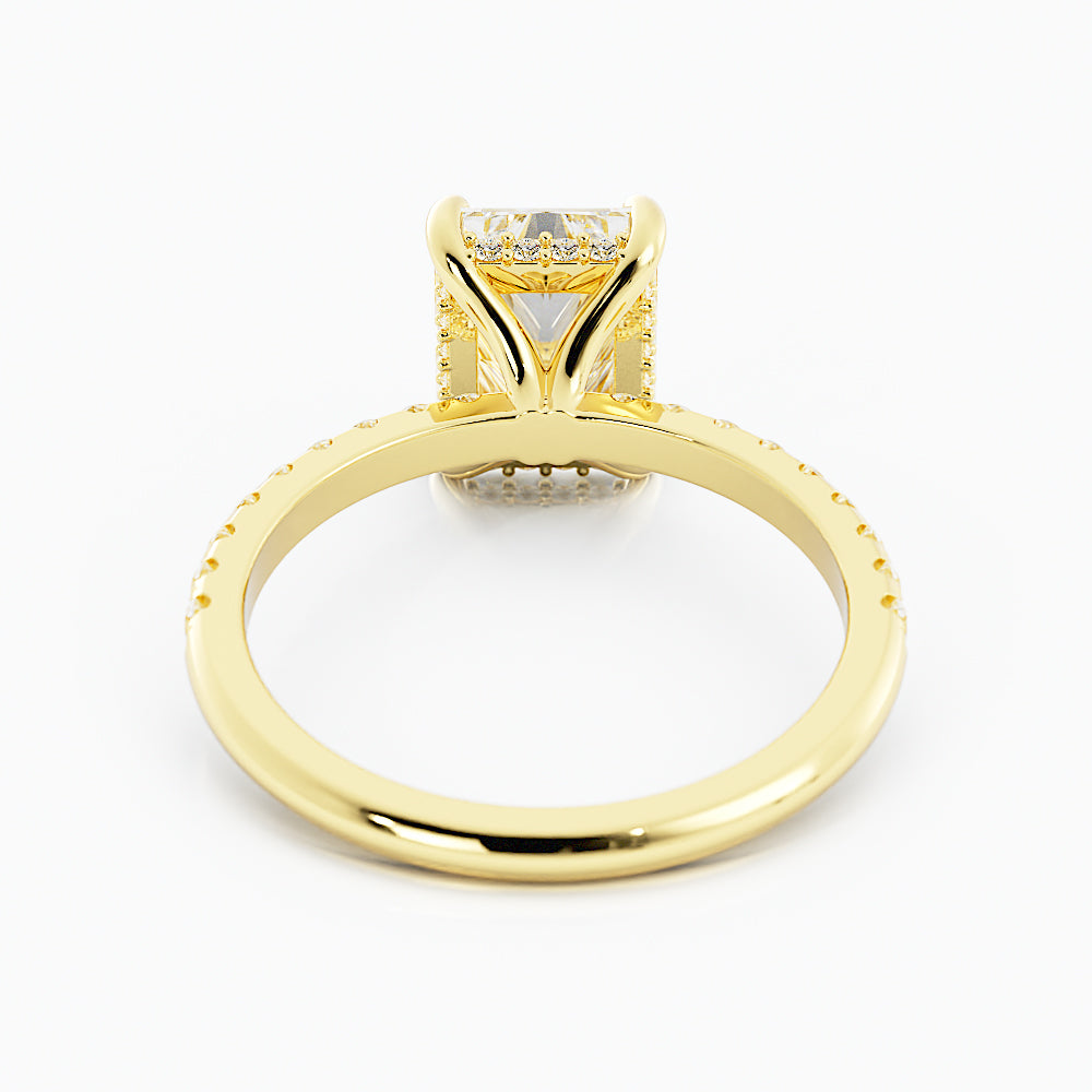 1.4 Carat Radiant Cut Moissanite Engagement Ring 14k Yellow Gold