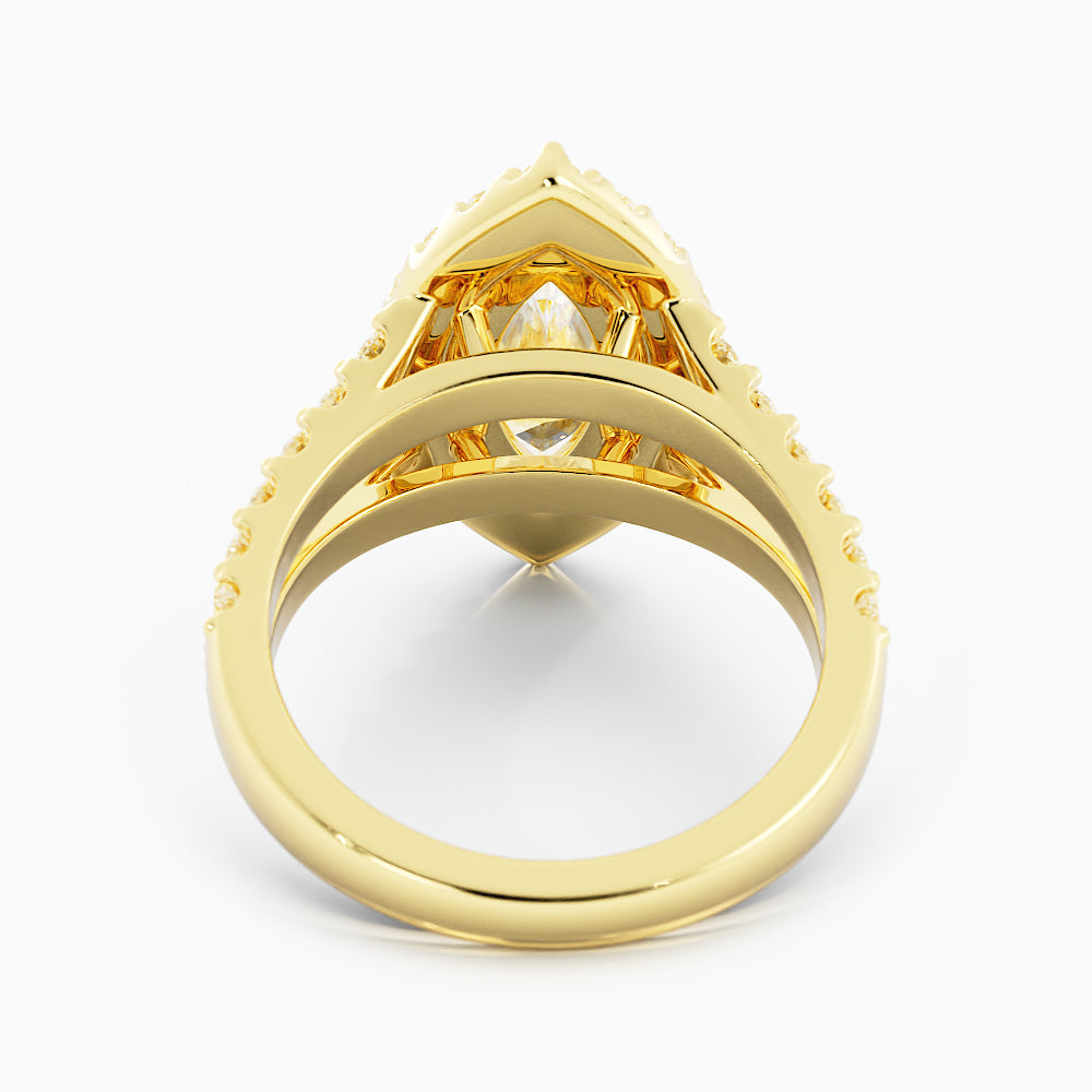 2.3 Carat Marquise Cut Diamond Engagement Ring 14k Yellow Gold