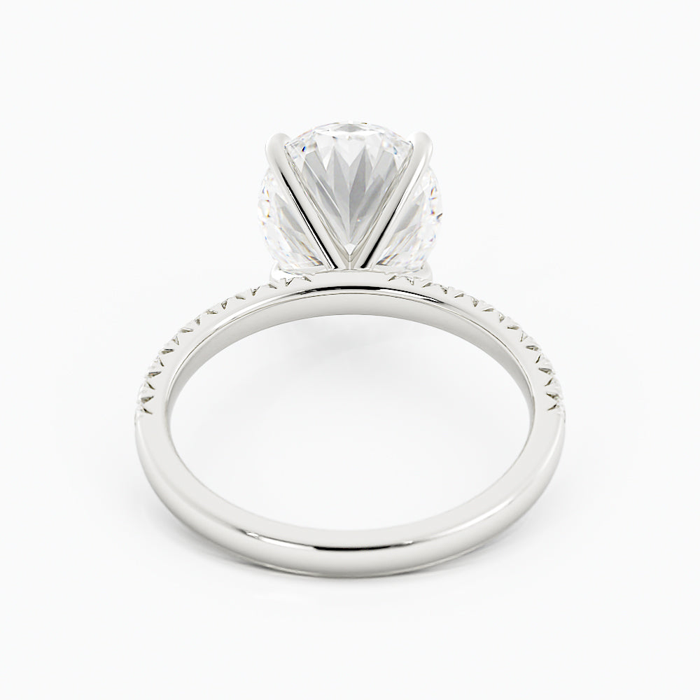 4.4 Carat Oval Cut Diamond Engagement Ring 14k White Gold