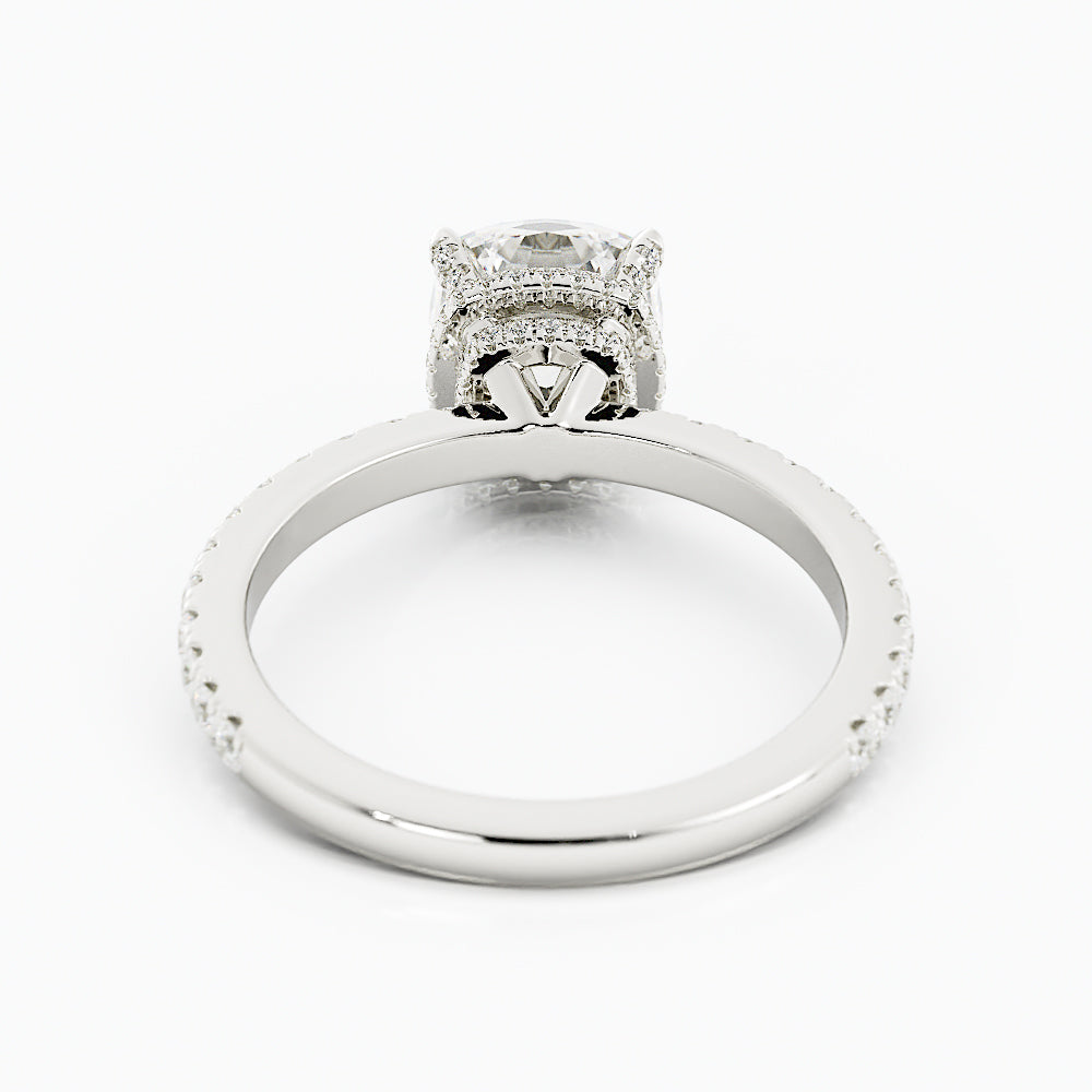 2.4 Carat Round Cut Diamond Engagement Ring 14k White Gold