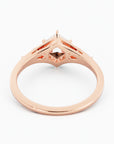 1.8 Salt and Pepper Hexagon Cut Diamond Engagement Ring 14k Rose Gold