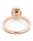 2.6 Carat Round Cut Moissanite Engagement Ring 14k Rose Gold