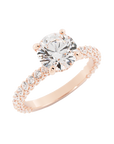 2.5 Carat Round Cut Diamond Engagement Ring 14k Rose Gold