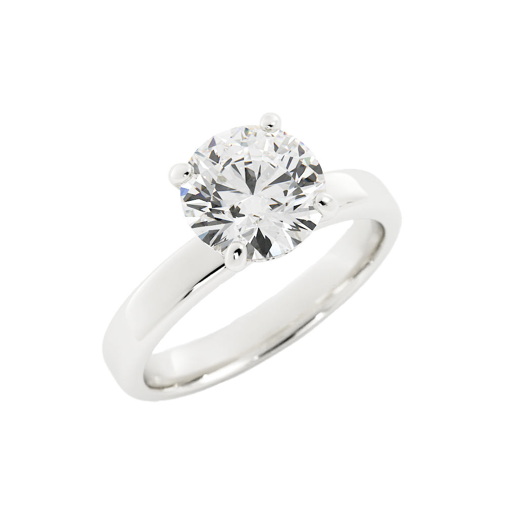 3 Carat Round Cut Diamond Engagement Ring 14k White Gold