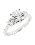2.4 Carat Round Cut Diamond Engagement Ring 14k White Gold