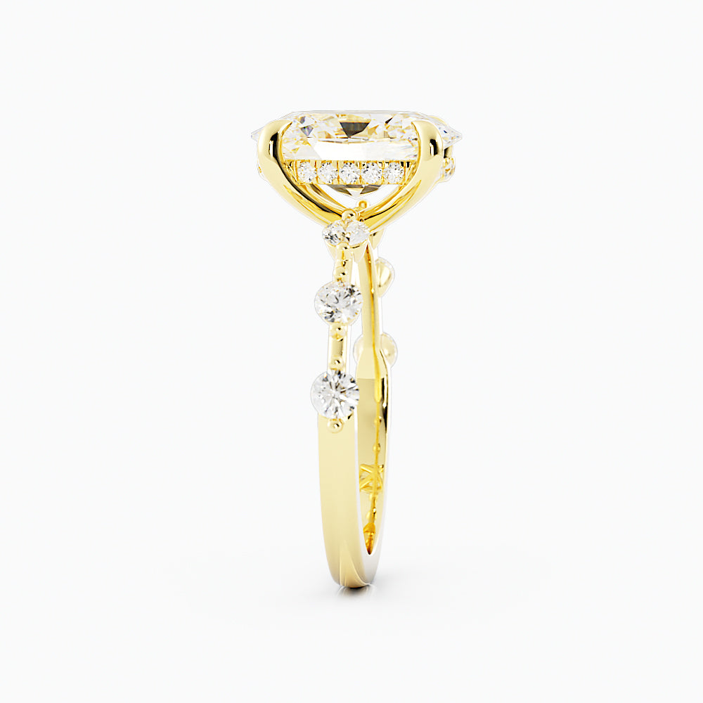 2.6 Carat Oval Cut Diamond Engagement Ring 14k Yellow Gold