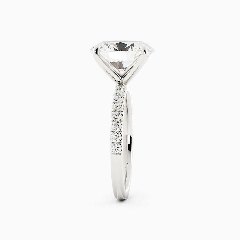 4.4 Carat Oval Cut Diamond Engagement Ring 14k White Gold