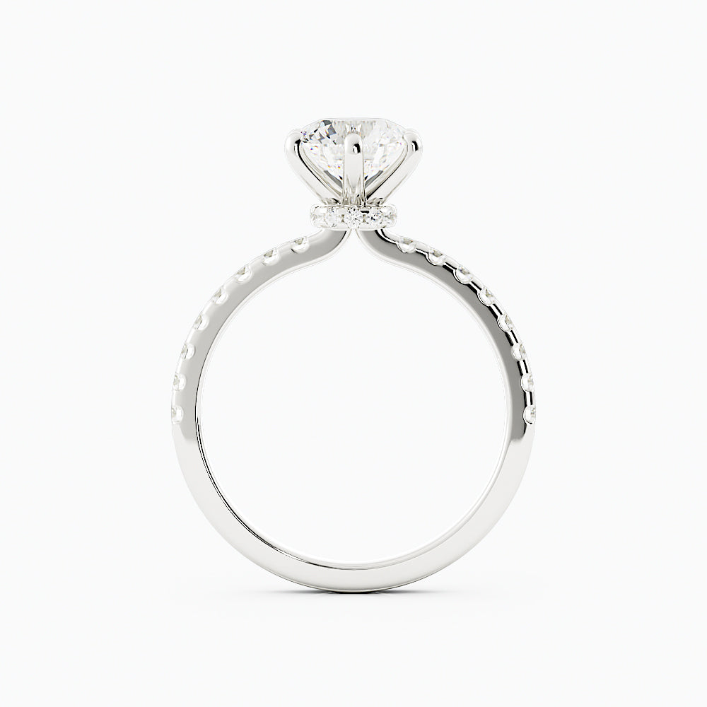 1.5 Carat Round Cut Diamond Engagement Ring 14k White Gold