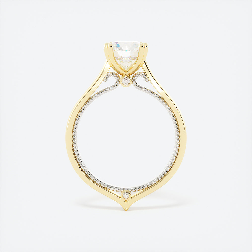 2.9 Carat Round Cut Diamond Engagement Ring 14k Yellow/White Gold