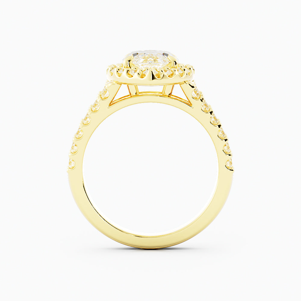 2.5 Carat Marquise Cut Moissanite Engagement Ring 14k Yellow Gold